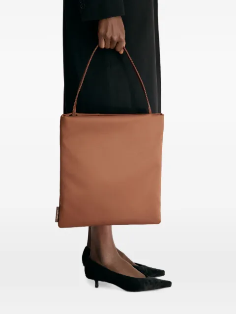 LouLou de Saison Anthea satin-finish tote bag Brown ANTHEA