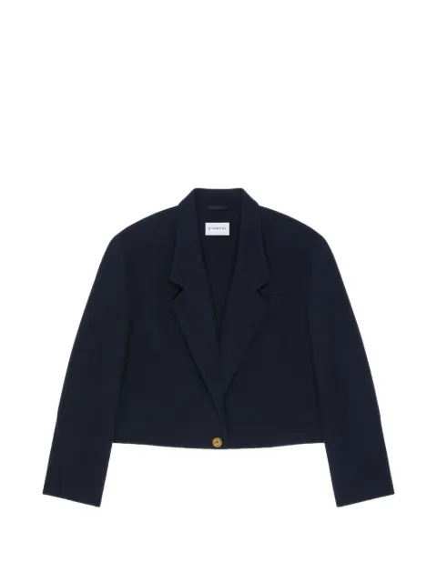 Givenchy cropped coat in double-face wool and cashmere Blue GIVENCHYTESTBWC0GC151K