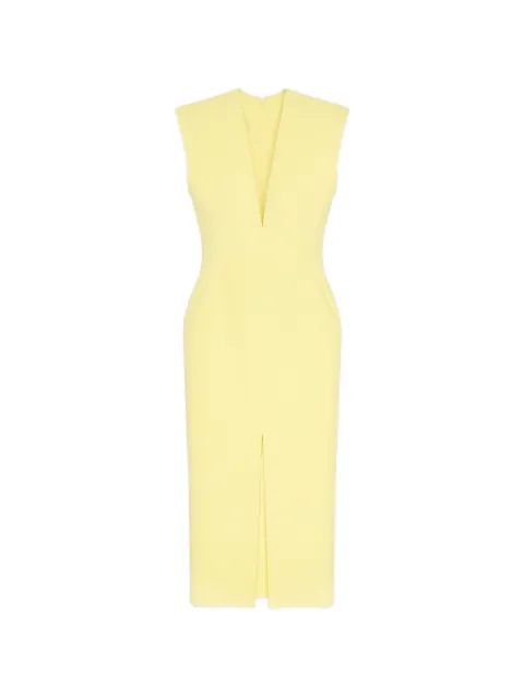 Givenchy V-neck pencil dress in wool Yellow BW22LH167R