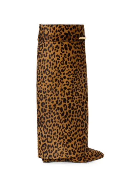 Givenchy Shark Pinch boots in leopard pony-effect leather Brown BE703XE2KC