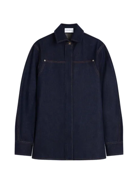 Givenchy contrast-stitch denim shirt Blue GIVENCHYTESTBW61NJ519A