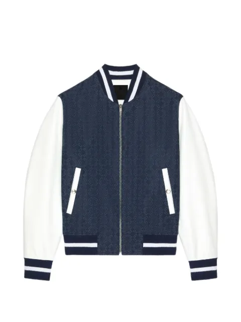 Givenchy monogram-pattern varsity jacket Blue BM01AP6Y3J
