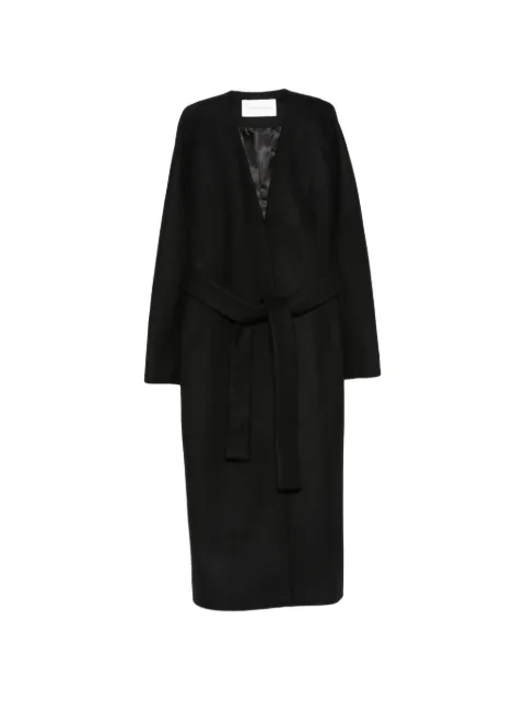 Christian Wijnants belted collarless coat Black CUMBA9044