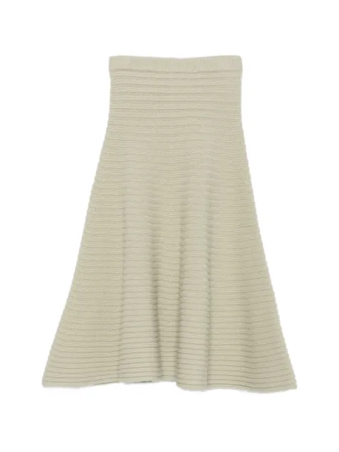 Christian Wijnants ribbed-knit flared skirt Green KISSIRA9087