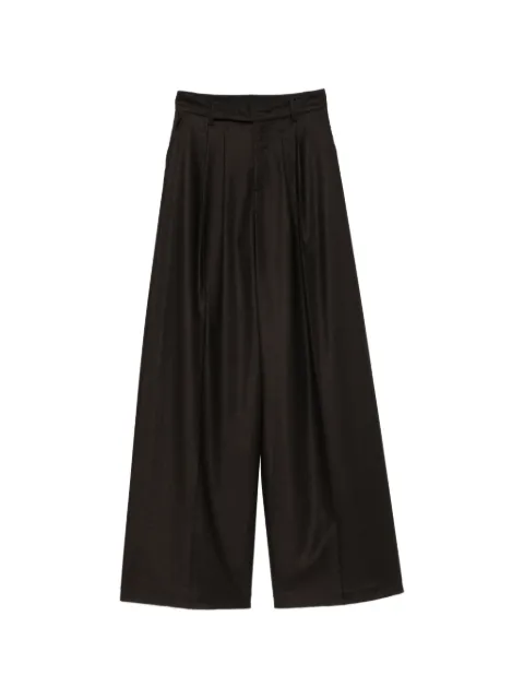 LE SULLY STUDIO pleated wide-leg palazzo pants Brown 4722T00009