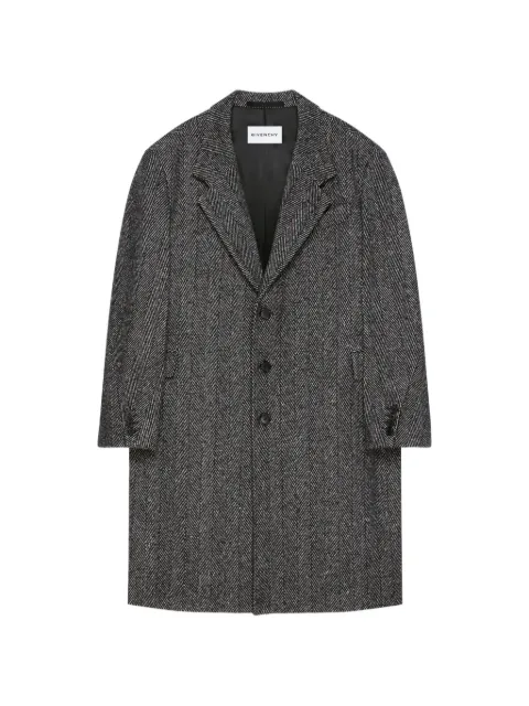 Givenchy Tailored coat in wool herringbone Black BMC090165K