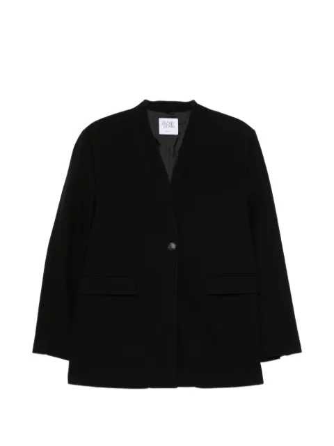 LE SULLY STUDIO single-breasted collarless coat Black 6346T00006