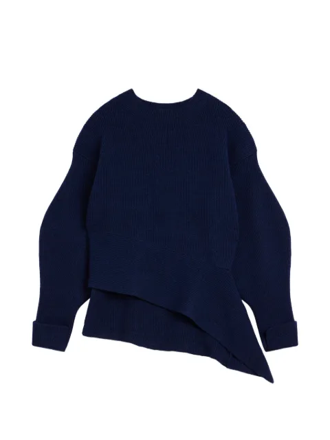 Givenchy asymmetric ribbed-knit sweater Blue GIVENCHYTESTBW90XA4ZVV