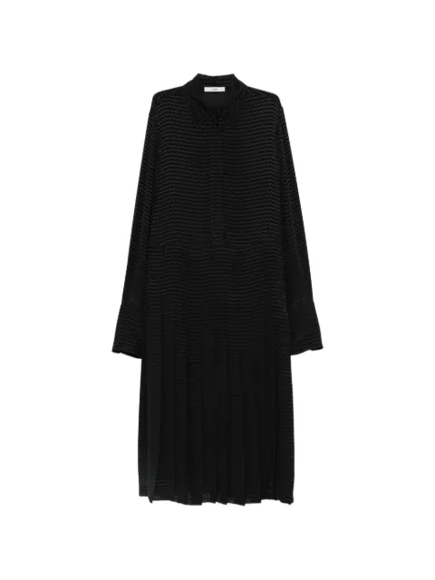 FENDI pleated zigzag-pattern midi dress Black FDD679AME8