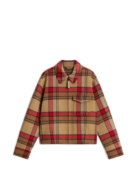 Woolrich check-pattern zip-up jacket Neutrals CFWWOS2038FRUT5417