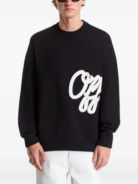 Off-White embroidered script-logo sweater Black 44MHE212F26K002001