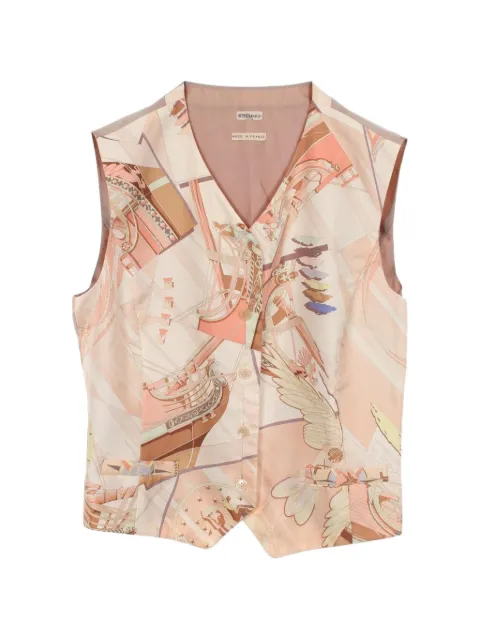 Hermès Pre-Owned 2010s Face au Large silk vest Neutrals 1097895
