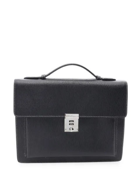 Ferragamo Pre-Owned 2010s textured leather tote bag Black 1097614