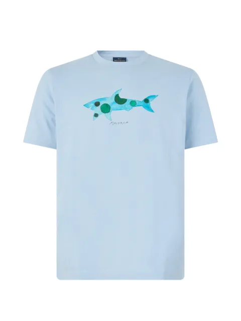 Paul & Shark shark-print cotton T-shirt Blue 24411125