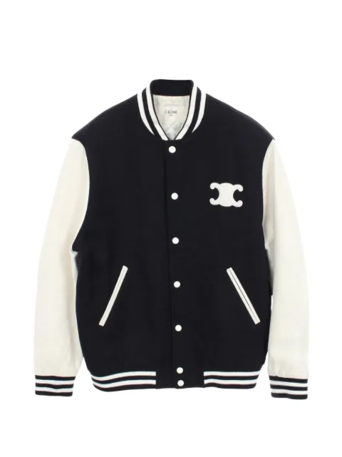 Celine Pre-Owned 2000s Teddy logo bomber jacket Blue 1086139