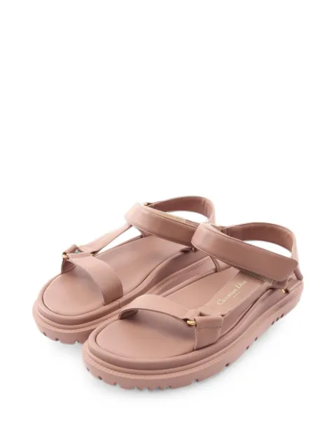 Christian Dior Pre-Owned 2020s D-Wave leather sandals Pink 1096240