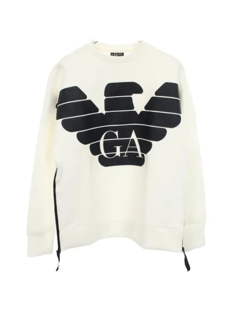 Emporio Armani Pre-Owned 2000s logo-print sweatshirt Neutrals 1075091