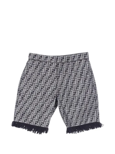 Fendi Pre-Owned 2010s Zucca fringed shorts Blue 1097885