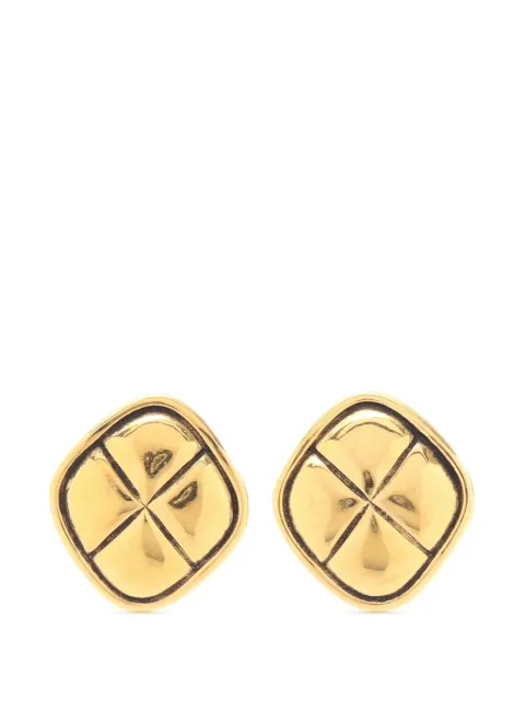 CHANEL Pre-Owned 1970-1980 Gold Plated Quilted Rhombus Clip On Earrings costume earrings Gold ZP1UHDP6DK9YURY5