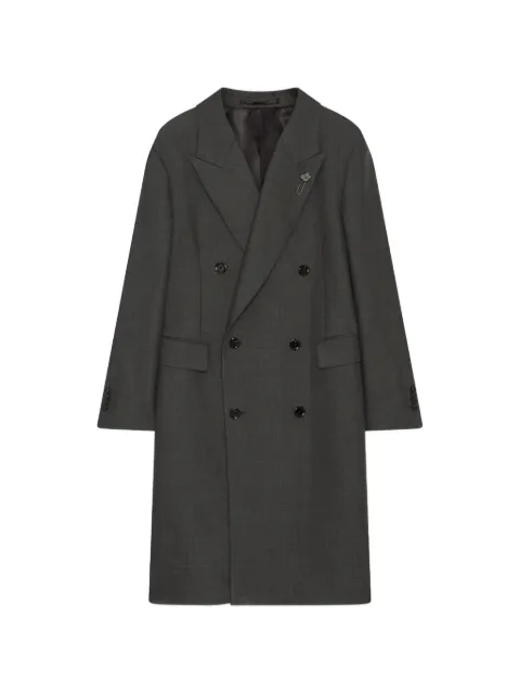Lardini double-breasted peak-lapels coat Grey AC40408EACC67617
