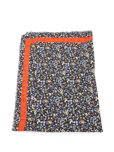Stella McCartney Pre-Owned splatter-print frayed scarf Black NAPPUGBAC095988W