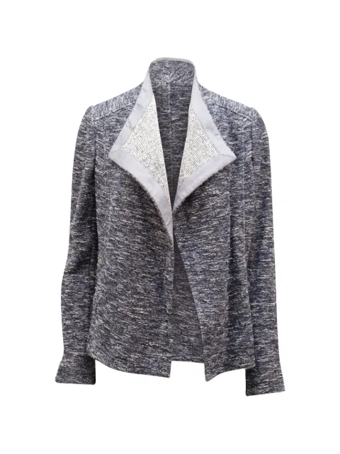 Vince tweed texture open drape jacket Blue NAPPUGBCL106487W