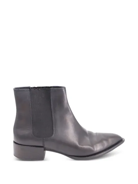Vince Pointed-toe leather ankle boots Black NAPPUGBSH156334W