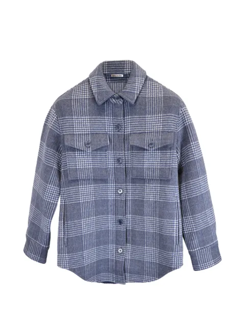 Reformation plaid-print button-down jacket Blue TONPUUSCL376872W