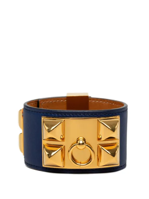 Hermès Pre-Owned 2013 Swift and Gold Plated Collier de Chien Bracelet costume bracelet Blue 65OWN99Y7Z6PSX0Y