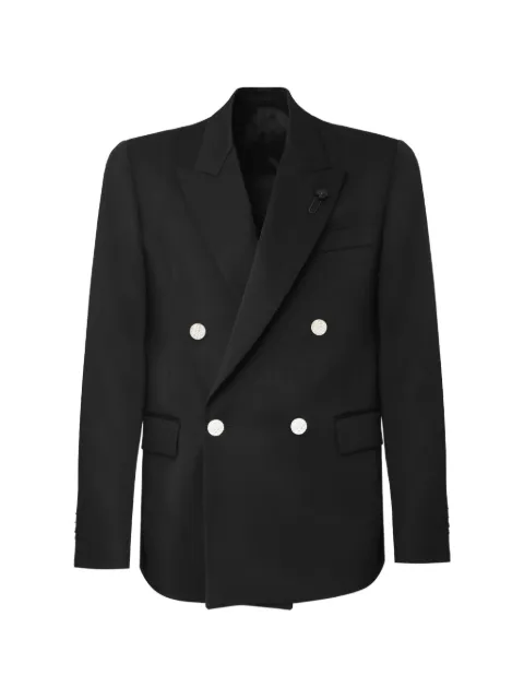 Lardini double-breasted peak-lapel jacket Black AC5810ERACIF67442