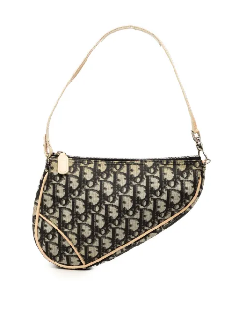 Christian Dior Pre-Owned 2001 Mini Diorissimo Coated Canvas Saddle Pochette shoulder bag Black DI8YZ1YISGD6V01C