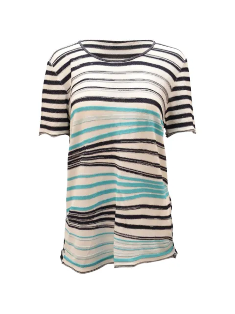 Emporio Armani Pre-Owned striped knit T-shirt Neutrals NAPPUGBCL115963W