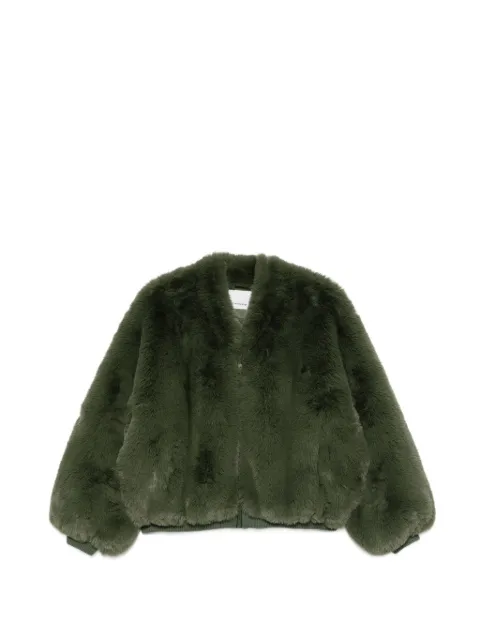 The Frankie Shop zip-up faux-fur jacket Green JAFS22738407