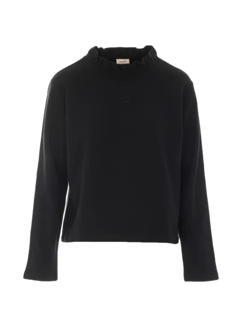 Repetto ruffled-neck embroidered-logo sweater Black S0810410