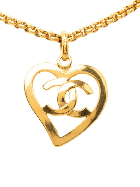 CHANEL Pre-Owned 1995 CC Gold Plated Heart Pendant Necklace costume necklace Gold IW7AN1Q9CBDMSQIB