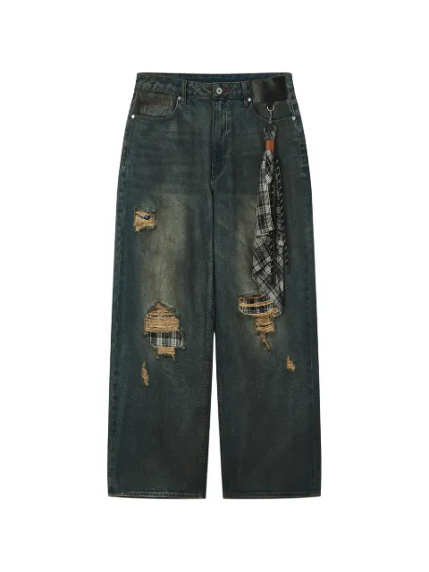 Musium Div. distressed wide-leg jeans Blue MMUJNM01328X