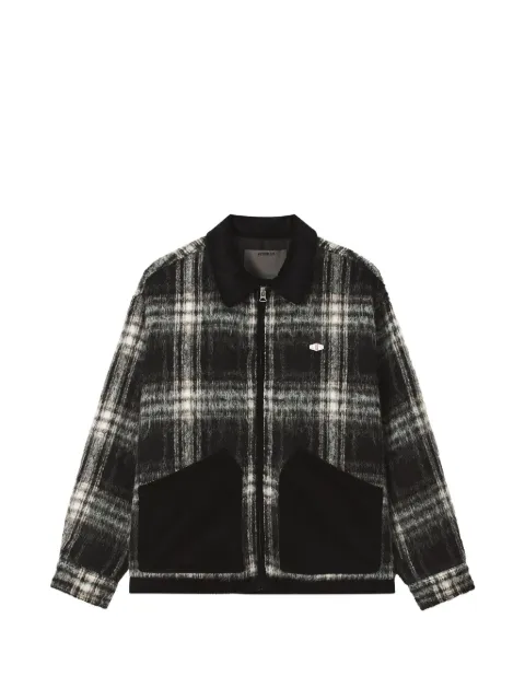 Musium Div. check-pattern corduroy-trim jacket Black MMUSJM01317X