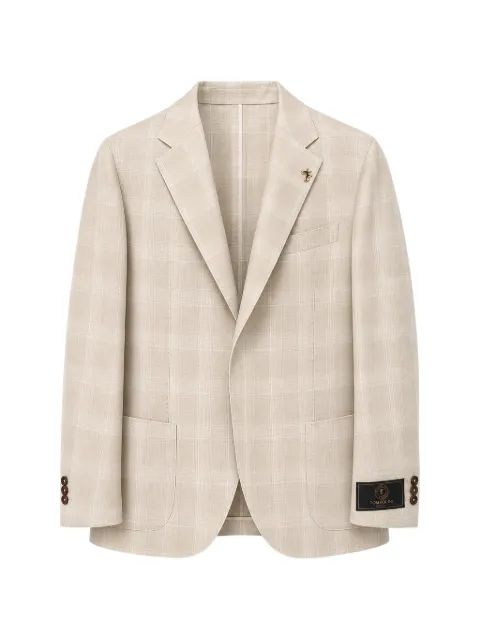 Tombolini check-pattern notched-lapels blazer Neutrals G116CEPBAQ040