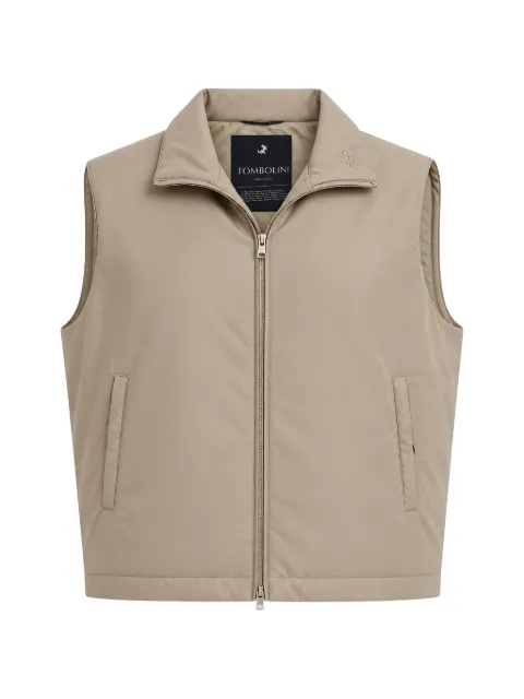 Tombolini logo-plaque zip-up gilet Neutrals SG26ELZEU130