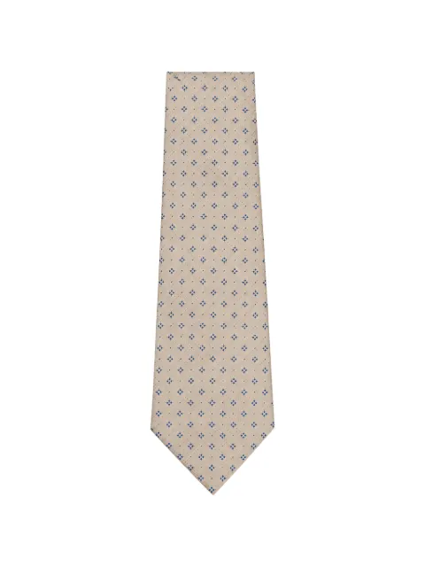 Tombolini geometric-pattern tie Neutrals WK09ZQC1F107