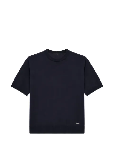 Tombolini ribbed-trim T-shirt Blue WM100ZMP6U780