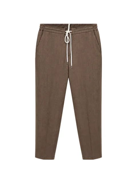 Tombolini drawstring-waist tapered trousers Brown PSLFEAFEU231