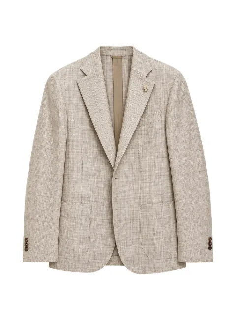 Tombolini check-pattern notched-lapel blazer Neutrals G116BECLPQ040