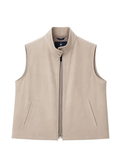 Tombolini high-neck zip-up gilet Neutrals SGP11ZP91U800