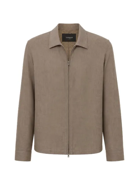 Tombolini zip-up collared jacket Brown SB27EAFEU231