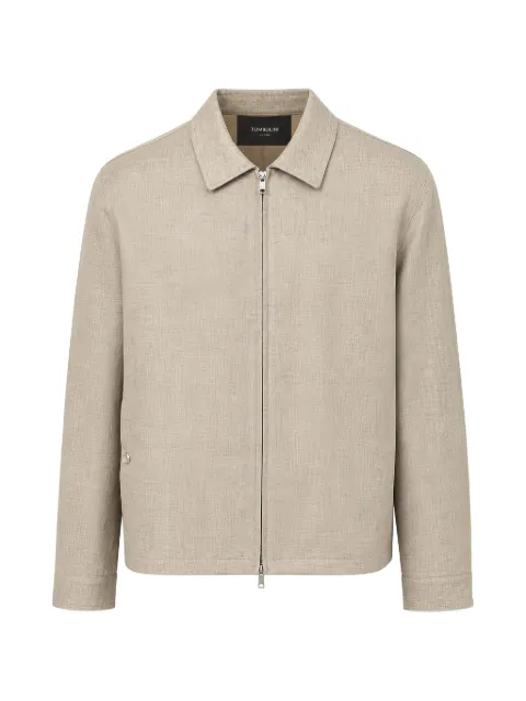 Tombolini zip-up collared jacket Neutrals SB27EAFEU100