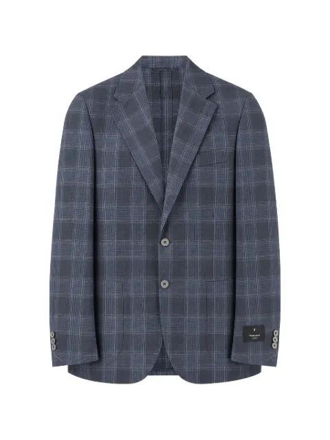 Tombolini check-pattern single-breasted blazer Blue G116ELZVQ782