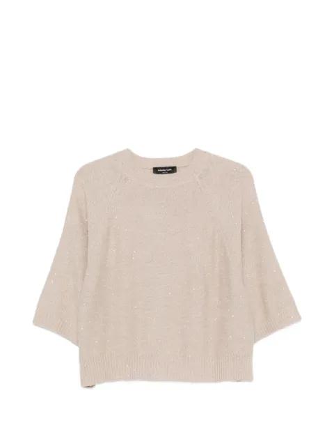 Fabiana Filippi sequin-embellished raglan-sleeve sweater Neutrals MAD226F067D2960000