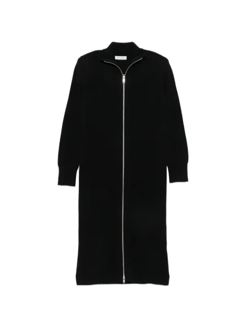 The Frankie Shop ribbed-knit zip-up coat Black MAFS22820100