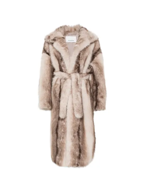 The Frankie Shop faux-fur belted coat Neutrals COFS22420103